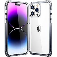 Mkeke for iPhone 14 Pro Case Clear, [Military Grade Protection] [Not Yellowing] Shockproof Phone Case for Apple iPhone 14 Pro 2022 -Gradient Black Clear