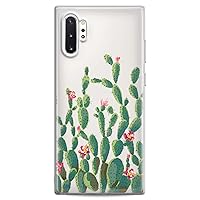 Case Compatible with Samsung S24 S23 S22 Plus S21 FE Ultra S20+ S10 Note 20 S10e S9 Cactus Flowers Green Theme Nature Pink Phone Clear Floral Print Design Flexible Silicone Slim fit Cute Cute