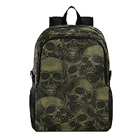 ALAZA Scary Retro Skull Hiking Backpack Packable Lightweight Waterproof Dayback Foldable Shoulder Bag for Men Women Travel Camping Sports Outdoor