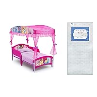 Canopy Toddler Bed, Disney Princess, 2 Piece Set, Waterproof Vinyl Cover, Non-Toxic Construction, Recycled Fiber Core, Easy Assembly, Recommended for 15 Months and Up
