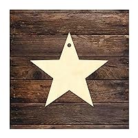 Unfinished Wood Star Shape Wooden Cutouts for Kids, Religious Gifts DIY Wooden Christmas Ornaments for Housewarming Gifts Decoration Holiday Party Supplies, 3PCS