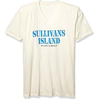 Sullivan's Island Printed Tops Fitted Sueded Short Sleeve V-Neck T-Shirt