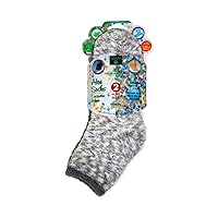 Earth Therapeutics Aloe Socks – Infused w/Aloe Vera & Vitamin E – Helps Dry Feet, Cracked Heels, Calluses – Use with Lotion – Grey/Confetti (2 Pairs)