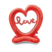 Giant Standing Heart Balloon Love Foil Balloon Anniversary Wedding Valentines Day Birthday Party Decoration Photo
