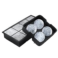 Ice Cube Tray- Silicone Slow Melting Ice Ball Mold for Whiskey, Square Ice Cube Maker, or Shape Frozen Fruit with Easy Release by Chef Buddy (2 Pack)