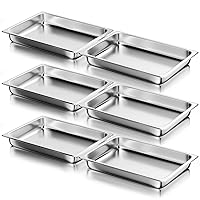 WantJoin Full Size Steam Table Pans, 6-Pack 2.5 Inch Deep Restaurant Steam Table Pans Commercial, Hotel Pan Made of 201 Gauge Stainless Steel