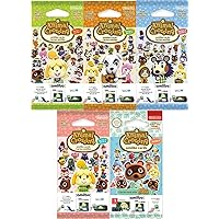Video Game Nintendo Animal Crossing Amiibo Cards - Series 1, 2, 3, 4 and 5 - 5 Pack - 15 Cards Total