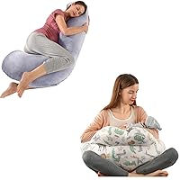 BATTOP Pregnancy Pillow,with Nursing Pillow for Breastfeeding,More Support for Mom and Baby