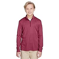 Youth Zone Sonic Heather Performance Quarter-Zip L SP MAROON HTHR