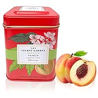 Secret Garden Organic Peach Ceylon Green Tea - 50 Packets - Natural Antioxidant Rich Herbal Leaf Teabags - USDA Certified 100% Organic and Non-GMO - Caffeinated