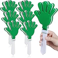 6 Pcs Jumbo 11 Inch Hand Clappers Noise Makers Giant Large Plastic Noisemakers for Sporting Event Ball Dance Fiesta Birthday Game Accessories Party Supplies(Green and White)