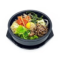 Korean Cooking Ceramic Bowls(7.6'') Dolsot with Trivet Sizzling Hot Pot for Bibimbap,Double Glazed Soup Dish Heat Resistant Stew Stone Basins