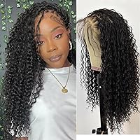 Boho Box Braids Wig Human Hair HD Full Lace Braided Wig Bohemian Knotless HD Lace Human Hair Braided Wigs With Baby Hair Natural Color 300 Density 18 Inch Small Cap Size
