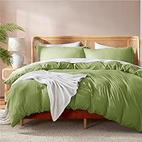 Nestl Twin Duvet Cover Set - Soft Double Brushed Calla Green Duvet Cover Twin/Twin XL, 2 Piece, with Button Closure, 1 Duvet Cover 68x90 inches and 1 Pillow Sham