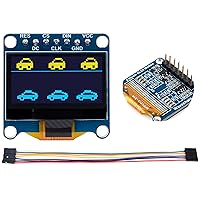 waveshare 0.96inch OLED Display Module, 128×64 Resolution SPI / I2C Communication SSD1315 Driver Chip, Yellow and Blue Display Color, Compatible with Arduino, Raspberry Pi, STM32, etc