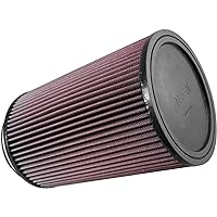 K&N Universal Clamp-On Air Intake Filter: High Performance, Premium, Washable, Replacement Air Filter: Flange Diameter: 5 In, Filter Height: 10 In, Flange Length: 1 In, Shape: Round, RU-3220