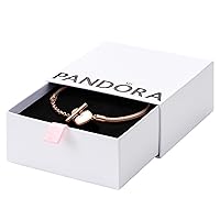 PANDORA Moments Heart T-Bar Closure Snake Chain Bracelet - Charm Bracelet for Women - Compatible with PANDORA Moments Charms - Mother's Day Gift - With Gift Box