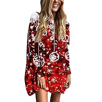 Women's Blouses Dressy Casual Fashion Christmas Print Long Sleeve O-Neck Loose Pullover Top Blouses, S-3XL