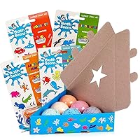 Bath Bombs for Kids (6 Pack) and Bath Beans - Sea Creatures, Dinosaurs, African Animals and Journey - for Children 3+ yrs.
