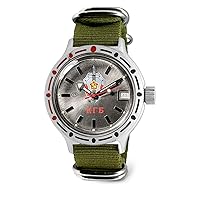 VOSTOK | Men's KGB USSR State Security Committee Amphibian Automatic Self-Winding Russian Diver Watch | WR 200 m | Fashion | Business | Casual Men's Watches | Model 420892
