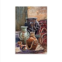 ZAMOUX Mexican Pottery still Life Oil Painting Art Poster Wall Art Poster (1) Canvas Poster Bedroom Decor Office Room Decor Gift Unframe-style 08x12inch(20x30cm)