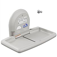 Koala Kare KB300-05SS Horizontal Surface Mounted Baby Changing Table with Stainless Steel Veneer - Foldable Plastic Diaper Changing Station (White Granite)