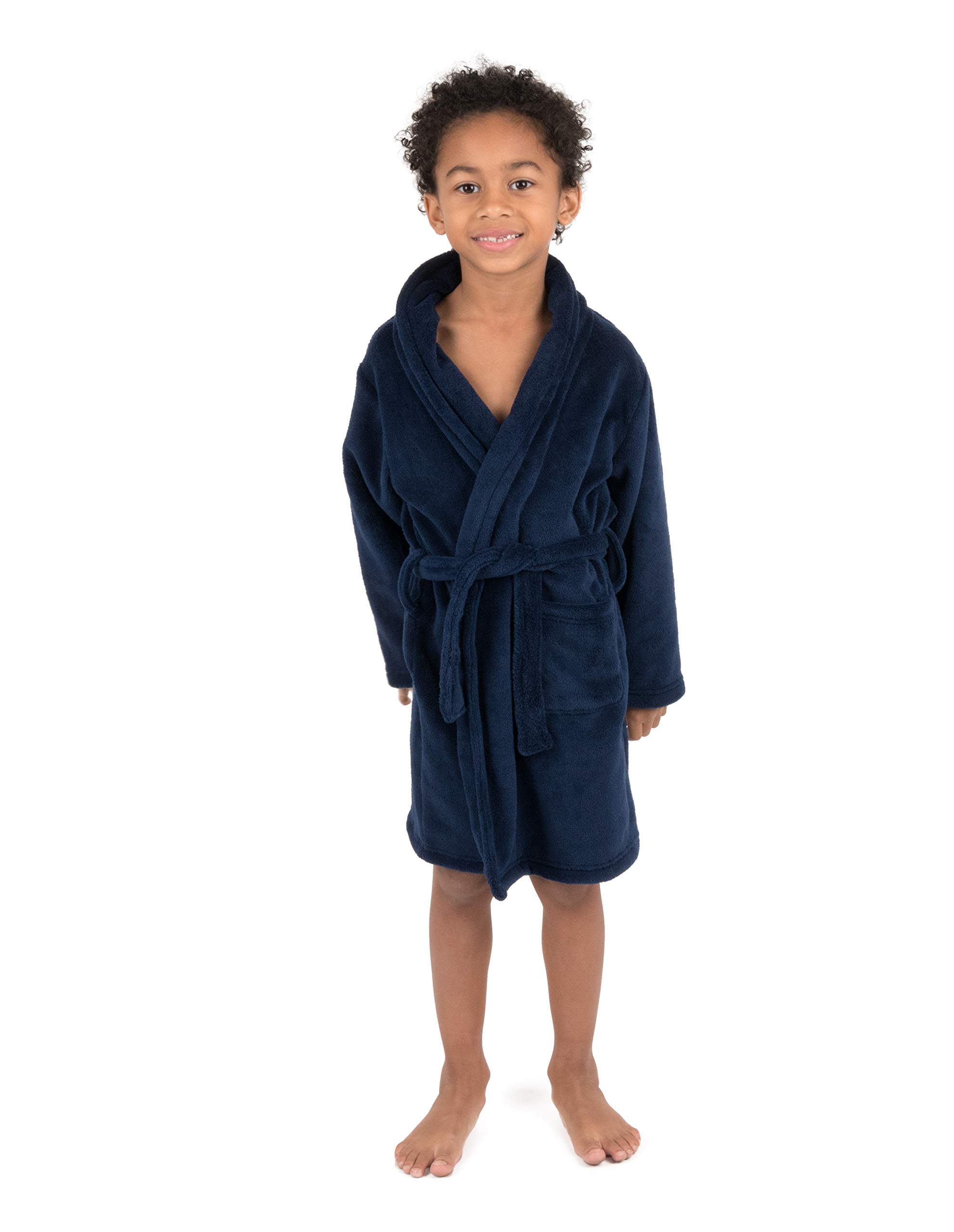 Leveret Kids Robe Boys Girls Solid Hooded Fleece Sleep Robe Bathrobe (2 Toddler-16 Years) Variety of Colors