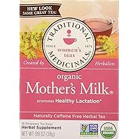 Traditional Medicinals Organic Mother’s Milk Herbal Tea, Promotes Healthy Lactation, (Pack of 2) - 32 Tea Bags Total