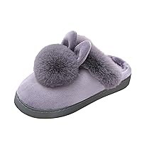 Scuffs Women's Indoor Winter Home Rabbit Comfort Shoe Furry Ears Footwear Memory Foam Slip on Slippers for Women