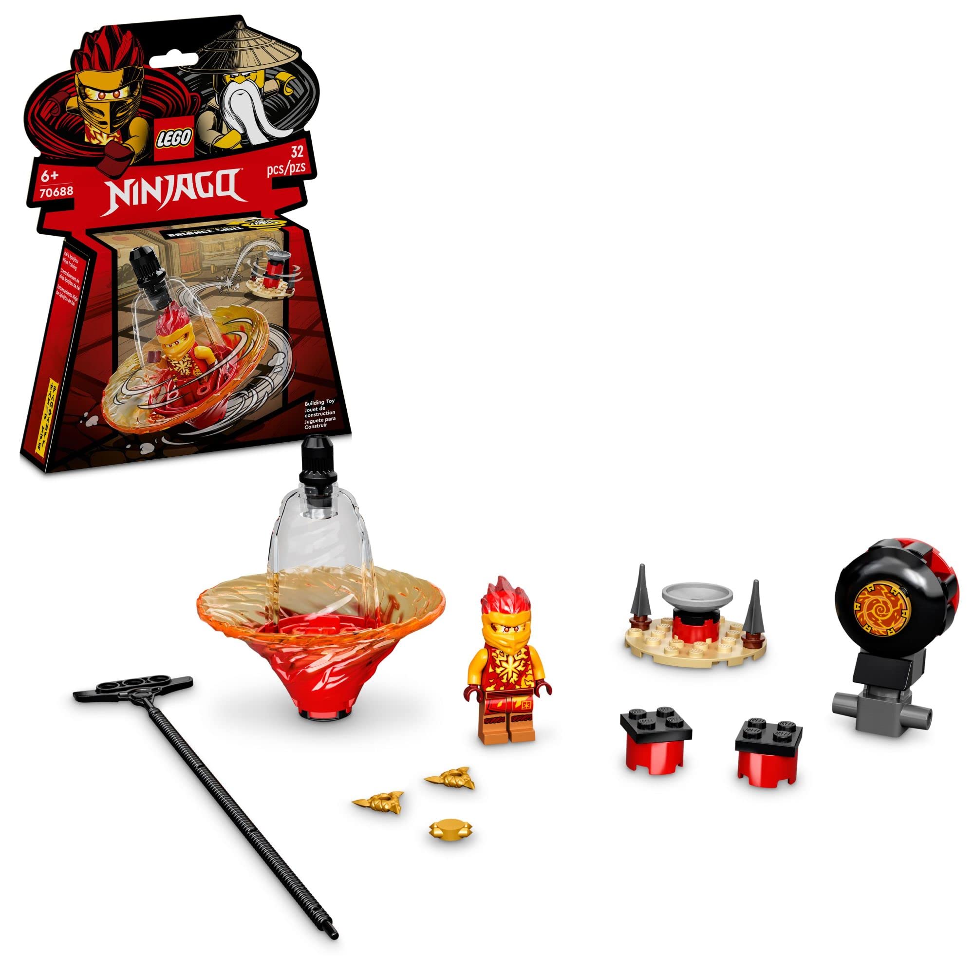 LEGO NINJAGO Kai’s Spinjitzu Ninja Training 70688 Spinning Toy Building Kit with NINJAGO Kai; Gift for Kids Aged 6+ (32 Pieces)
