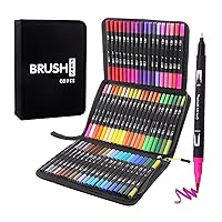 ZSCM Art Duo Tip Brush Markers Set, 60 Colors Fine& Brush Tip Artist  Drawing Pens Set with Coloring Book, for Kids Adult Sketching Bullet  Journal Planner School Supplies Child Gifts A-60 Colors