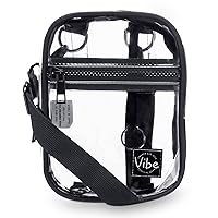 Vibe Festival Gear Small Crossbody Sling Bag for Women Men 5in1 Multi-Use from (rPET) Recycled Polyester Belt Bag Cross Body Backpack Fanny Pack Purse - Transparent