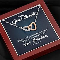 Granddaughter - You are The World (Love, Grandma) | Beautiful 14k Gold Forever Family Locked Hearts, Grandmother Granddaughter