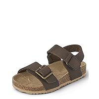 The Children's Place Boy's Baby Toddler Casual Adjustable Double Buckle Flat Sandals Slide