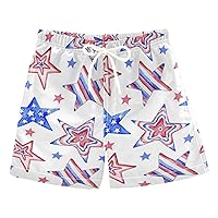 American Flag Blue Stars Boys Swim Trunks Baby Kids Swimwear Swim Beach Shorts Hawaii Vacation Beach Essentials,2T