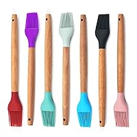 Wood Handle Silicone Baking kitchenware Beech Non Stick Pot Household Baking Tools Silicone Oil Brush for Barbecue Removable Black