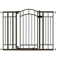 Summer Infant Multi-Use Decorative Extra Tall Safety Pet and Baby Gate, 28.5'-48' Wide, 36' Tall,Pressure or Hardware Mounted,Install on Wall or Banister in Doorway or Stairway,Auto Close Door-Bronze