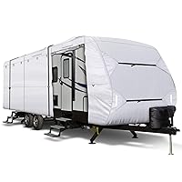 Leader Accessories Upgrade 210D 27'-30' L Travel Trailer RV Cover with Adhesive Repair Patch, Ripstop Diamond Camper Cover