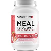 Meal Replacement Shake Powder 28 Servings (Strawberry & Cream) - Gluten Free, Non-GMO