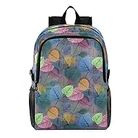 ALAZA Colorful Leaves Lightweight Packable Travel Hiking Backpack