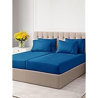 Split King 7 Piece Sheet Set - Breathable & Cooling Bed Sheets - Hotel Luxury Bed Sheets for Women, Men, Kids & Teens - Deep Pockets - Easy Fit - Soft & Wrinkle Free - Split King Royal Blue Sheets