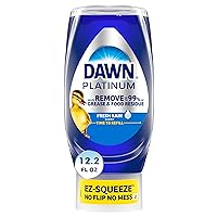 Dawn EZ-Squeeze Platinum Dishwashing Liquid Dish Soap, Refreshing Rain Scent, 12.2 fl oz
