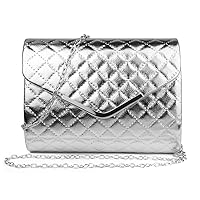 Women Handbag Elegant Quilted Clutch Crossbody Satchel Metal Chain Ladies Purse