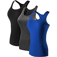Neleus Women's 3 Pack Compression Athletic Tank Top for Yoga Running