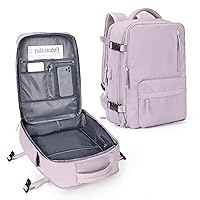 VECAVE Carry On Backpack for Women,Large Travel Backpack Flight Approved,Waterproof 17 Inch Laptop Backpack Business Work Backpacks Men Mochila De Viaje LotusPink