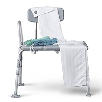 Medline Bath Combo for Caregivers, Seniors and Adults: Transfer Bench & Shower Curtain with 2-Pack Loofah for Disabled, Seniors, Elderly, Adults - 1 Ct.