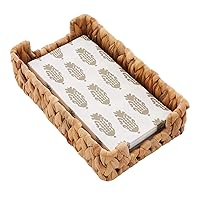 Mud Pie Hyacinth Guest Napkin Set, tan, Basket 9