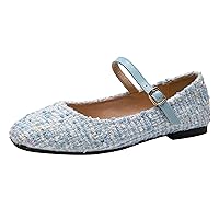 Dear Time Mary Jane Flats for Women Ballets Flats Strap Shoes Dressy Comfortable Square Toe Mary Jane Buckle Flats Shoes