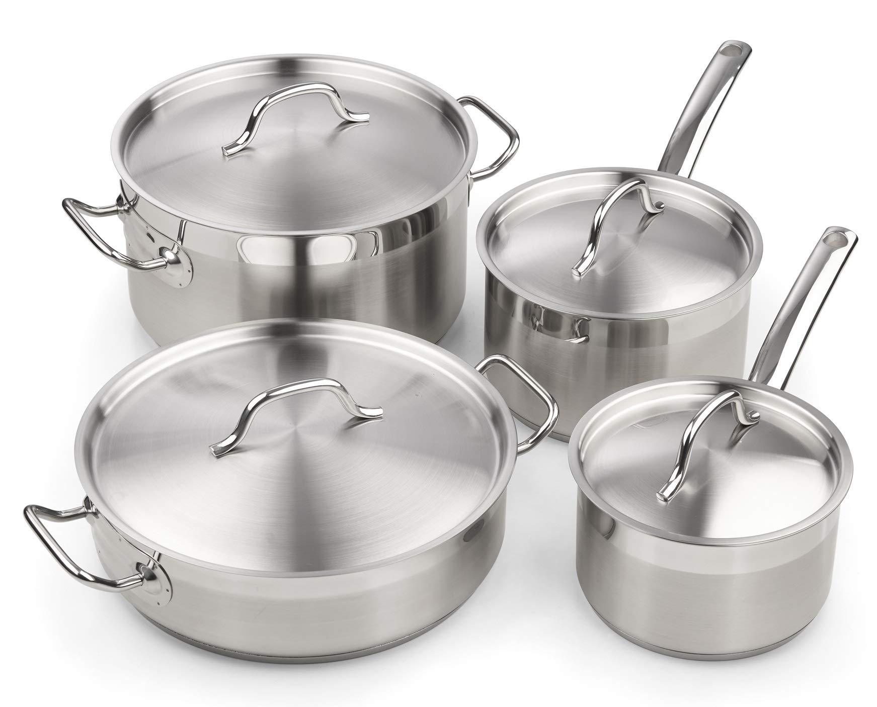 Cooks Standard Professional Stainless Steel Cookware Set 8PC, 8 PC, Silver