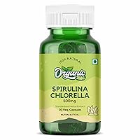 Spirulina Chlorella Capsules with Spirulina, Chlorella Powder & Plant Vitamins| 500mg | 30 Capsules